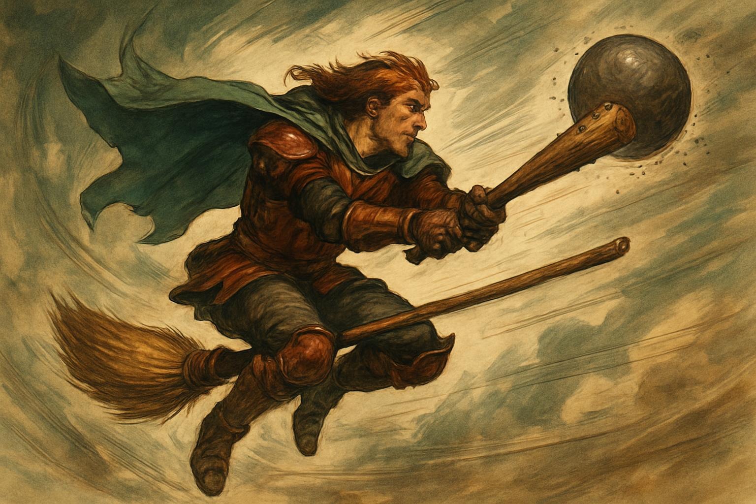 Metlobalový Odrádzač odráža dorážačku počas zápasu s pálkou v ruke.